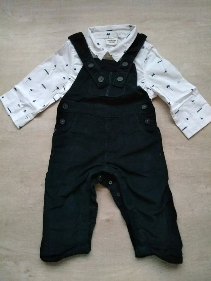 Ensemble Salopette et chemise longue, tape à l'oeil, taille 12 mois, neuf