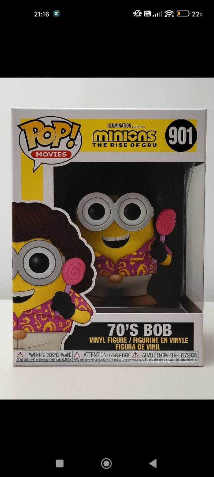 Funko Pop Minions – 70’s Bob n°901