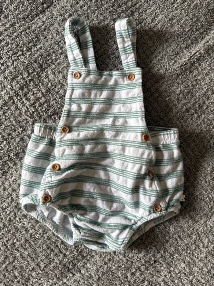 Barboteuse rayé vert (3mois)