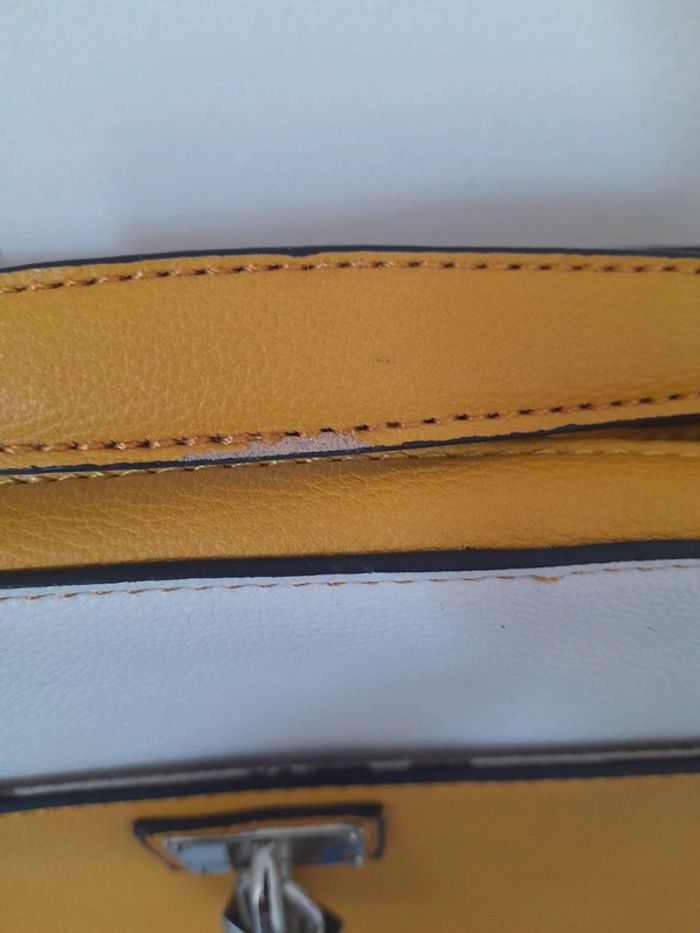 Sac à bandoulière jaune blanc - photo numéro 7