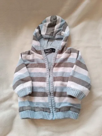 🎀 veste a rayures bleu blanc gris taille 6 mois 🎀