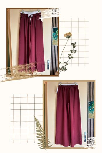 Pantalon fluide rouge bordeaux