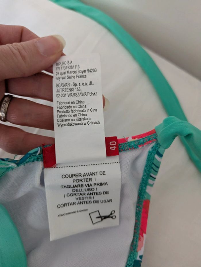 Haut de maillot de bain fleuri - Tissaia - taille 40 - photo numéro 5