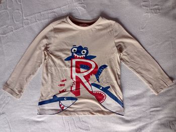 Tee-shirt manches longues beige garçon 4 ans Dpam
