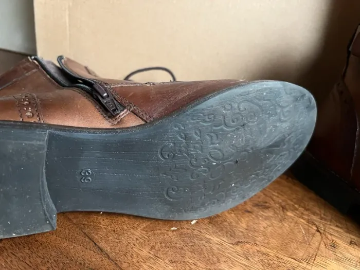 Bottine marron cuir foncé - photo numéro 5