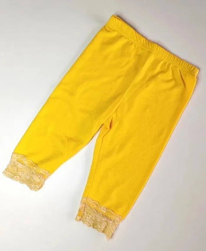 Legging jaune avec dentelle - Taille 4 ans