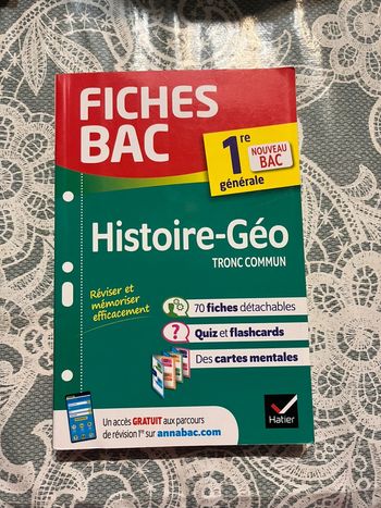 Fiches bac 1ere générale Histoire géo Tronc commun
