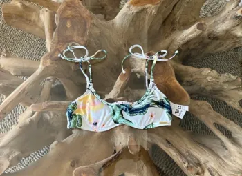 Haut de maillot de bain Roxy femme blanc fleurs