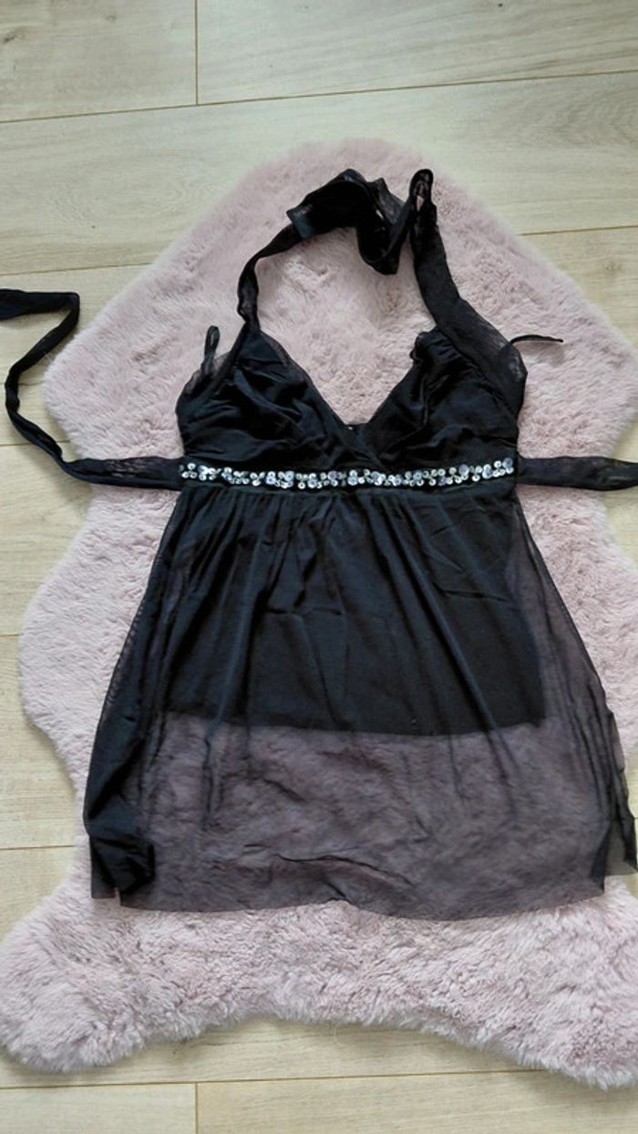 Haut top transparents noir TFNC France taille 1