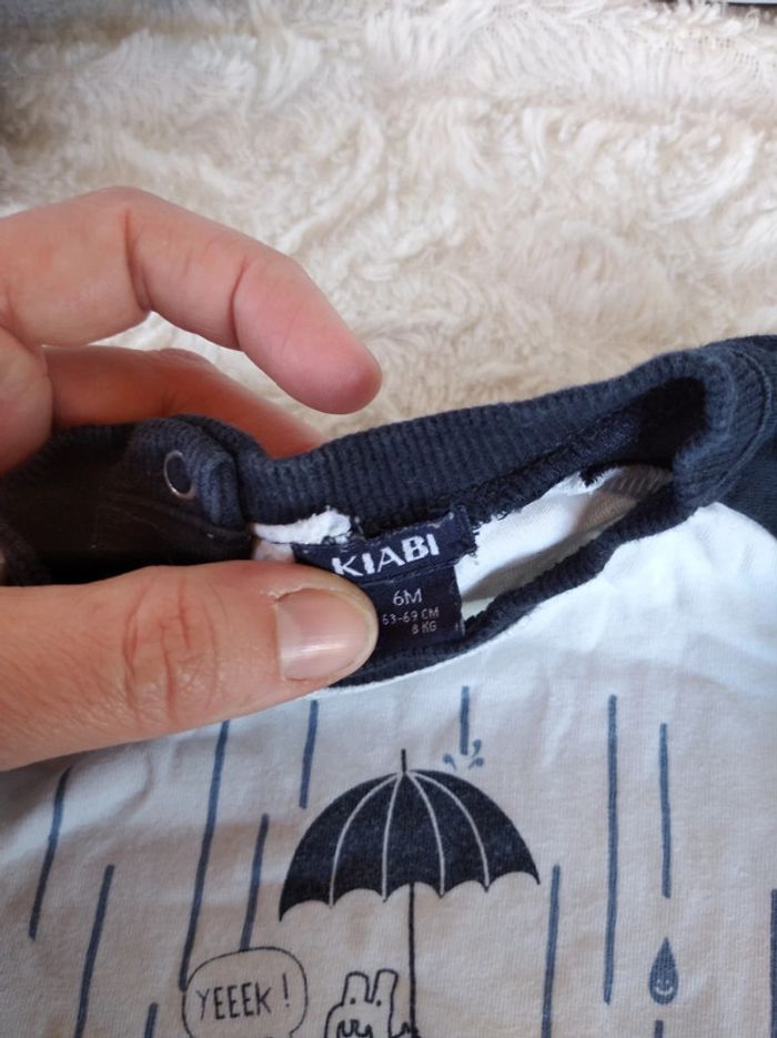 Tee shirt chemise manches longues Garçon 6 mois Pluie Kiabi - photo numéro 7