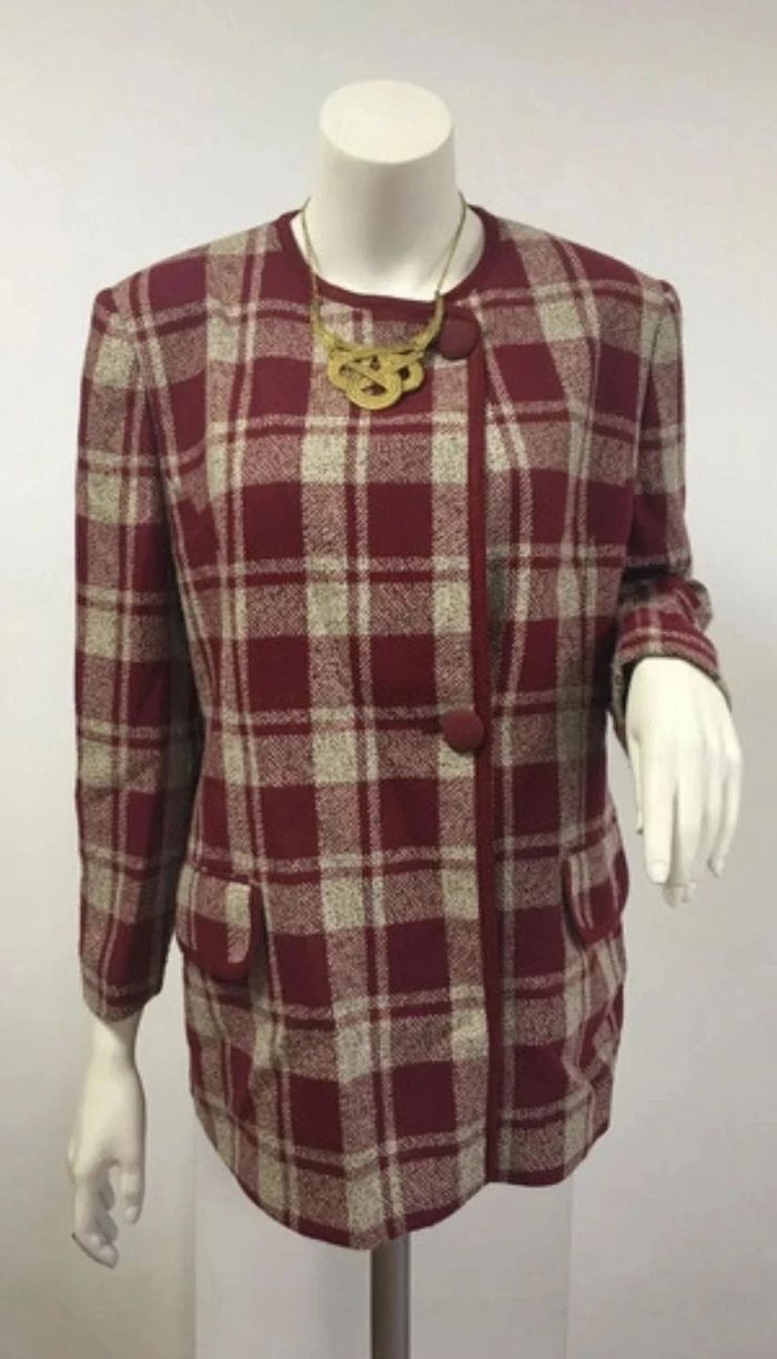 🌺🌺Abrigo cuadros Antonio Pozuelo, talla 44🌺🌺 - photo numéro 3