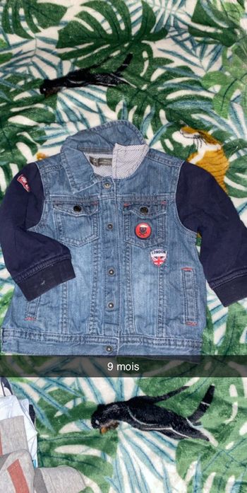 Veste jean bi matière