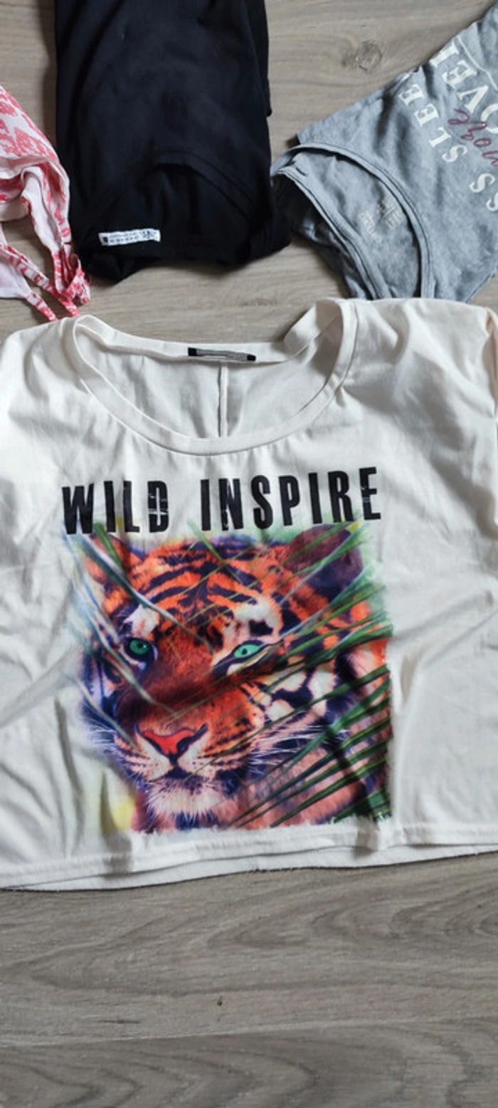 Lot Tshirt Zara/Bershka/ Ellesse taille M - photo numéro 3