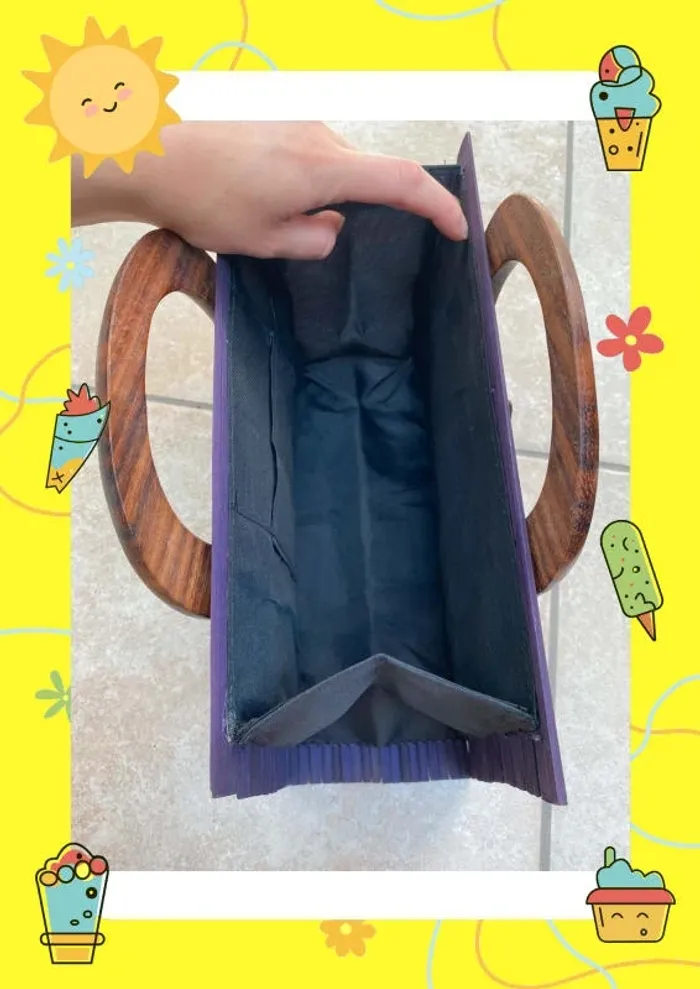 Sac à main fait main violet - photo numéro 4