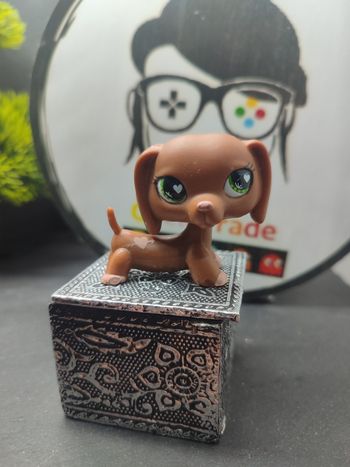 Lps1136 Littlest Petshop LPS dog chien teckel dachshund 556 hasbro Brown Heart