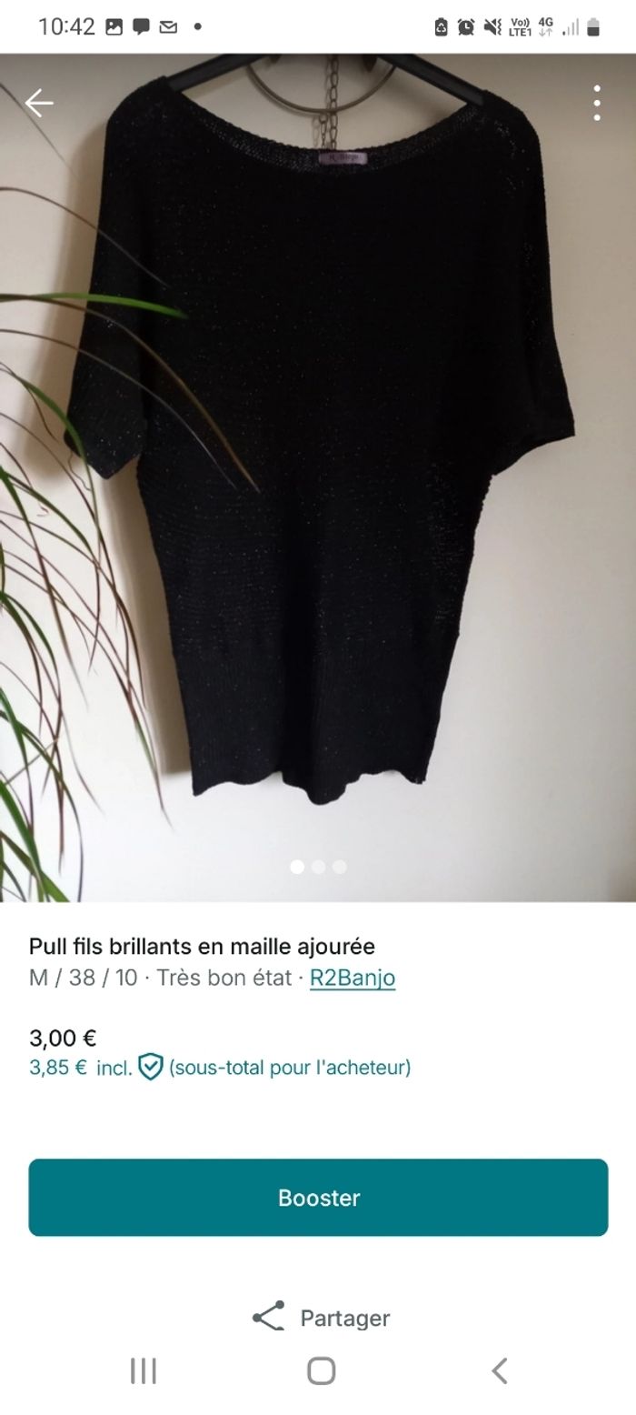 Pull long fils brillants en maille ajourée - photo numéro 2