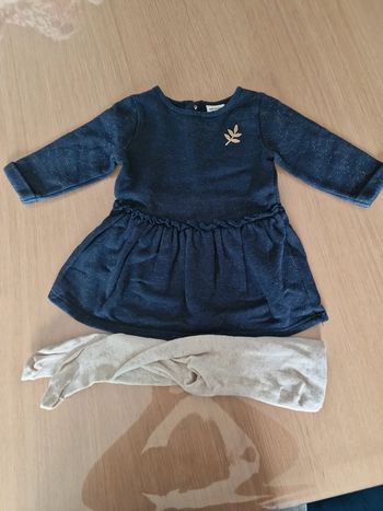 Robe sweat avec collant or