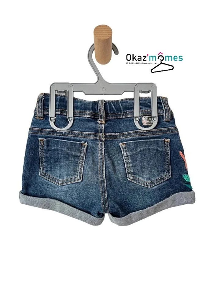 Short en jean bleu denim (perroquet) - Catimini fille 3 ans (98cm) - photo numéro 3