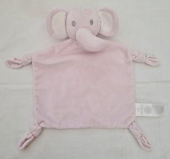 Doudou plat Éléphant rose et fleuri- Early days