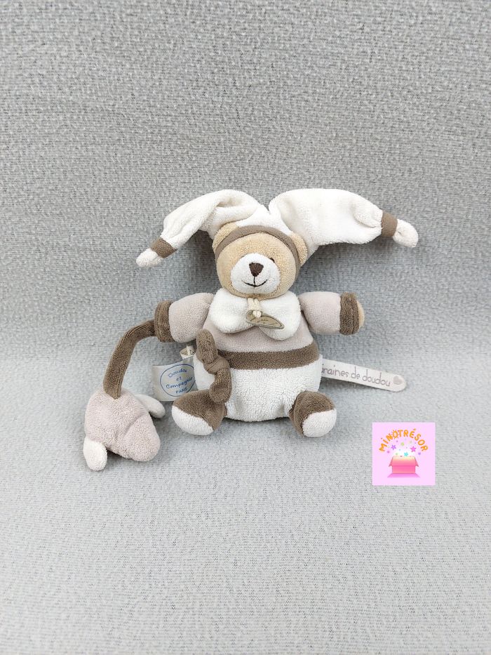 Doudou et Compagnie ours beige blanc marron graine de doudou DC2275 puce musicale HS !!