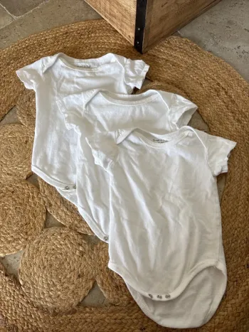 Lot de 3 bodies manches courtes Zeeman 9/12 mois