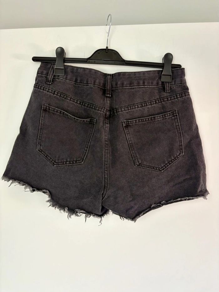 Short en jean denim noir taille haute Shein L - photo numéro 4