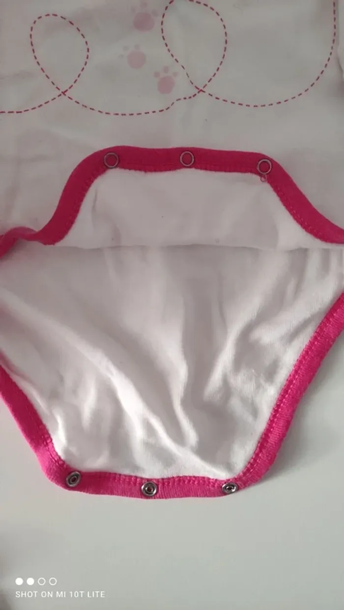 Body blanc et rose motif panda mots d'enfants - photo numéro 3