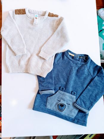 Lot de 2 pull sweat ourson Tex et In extenso 18 mois 81 cm