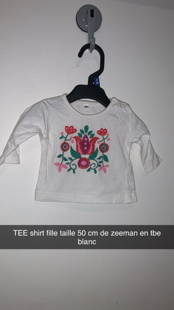 TEE shirt fille taille 50 cm