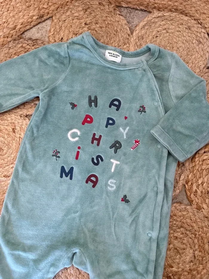 Pyjama velours Noël 6 mois tape à l’œil - photo numéro 2