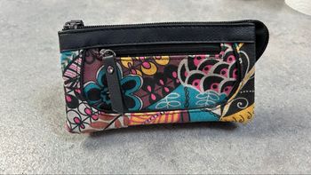 Portefeuille porte-monnaie en tissu multicolore 