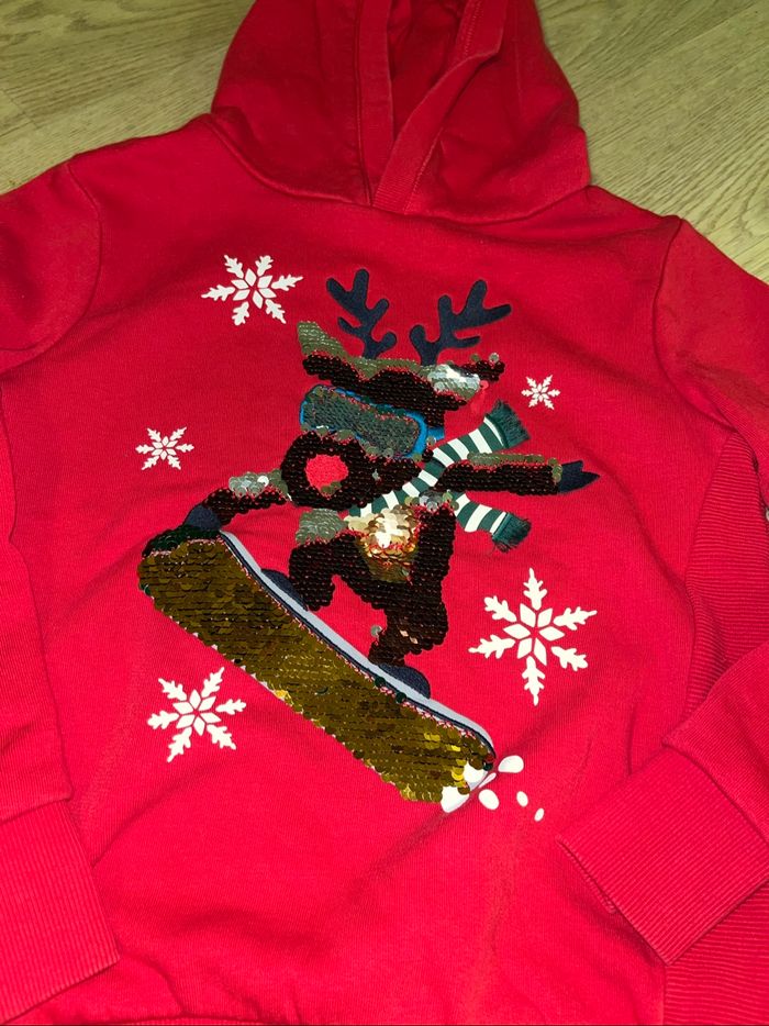 sweat à capuche pull noël c&a 9 ans - photo numéro 2