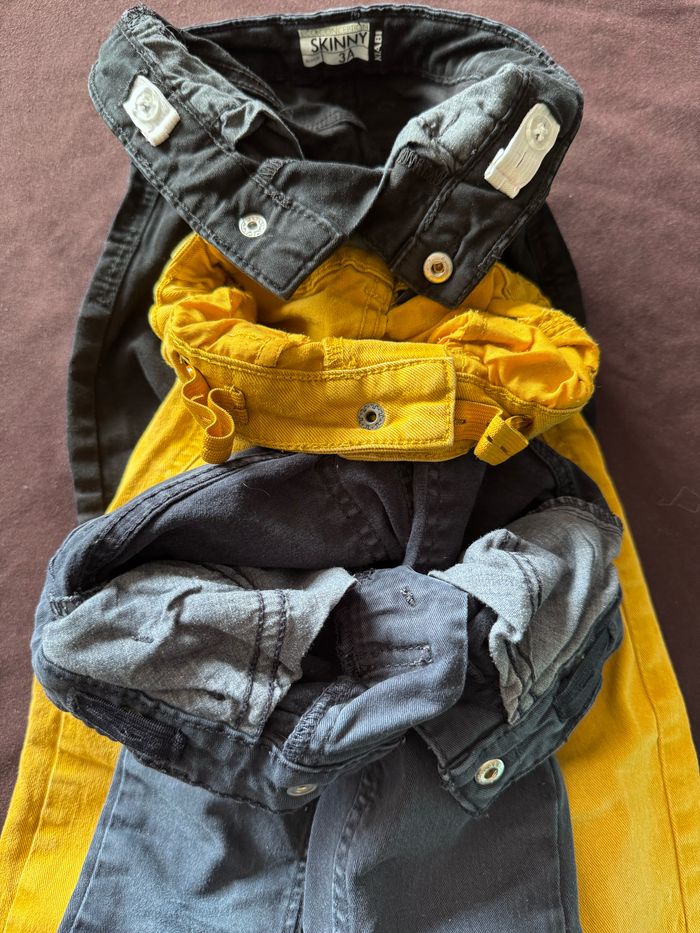 Lot 3 jeans slim 3 ans Jaune - photo numéro 3