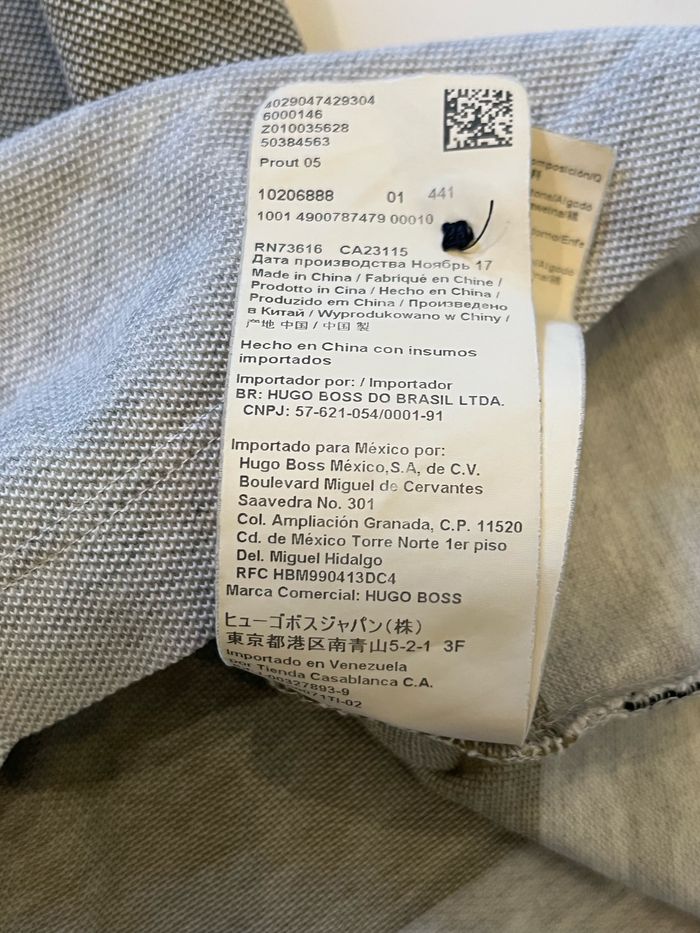 Polo manches courtes hugo boss gris et bleu taille  S - photo numéro 7