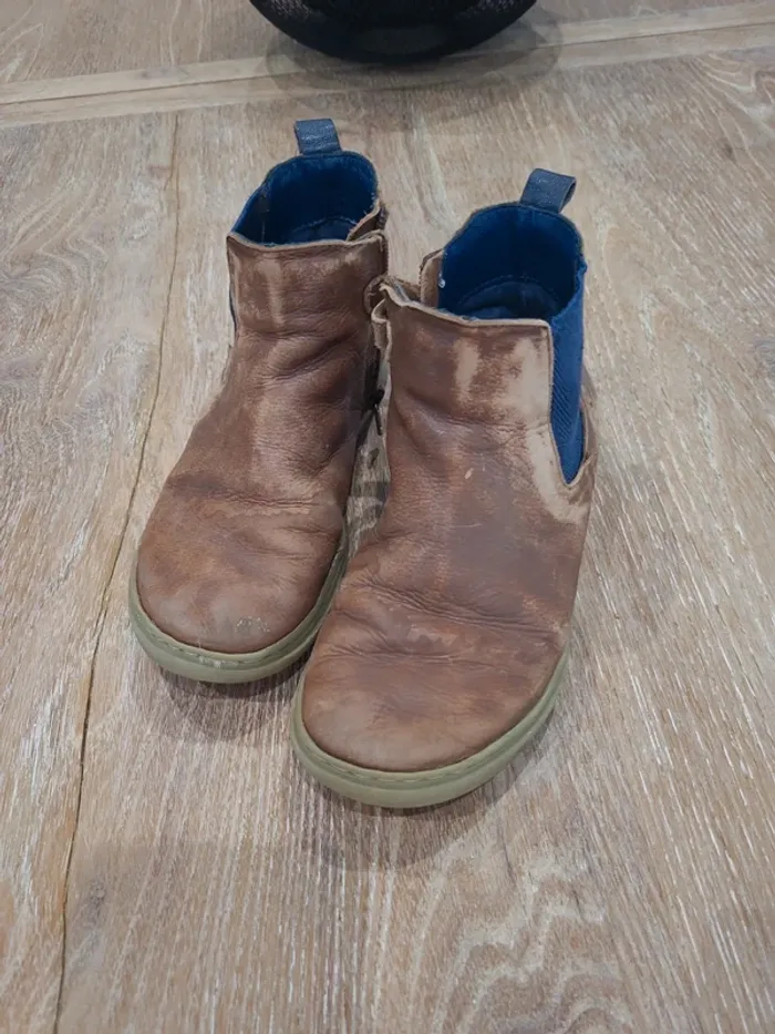 Bottines cuir marron fille 31 Okaidi