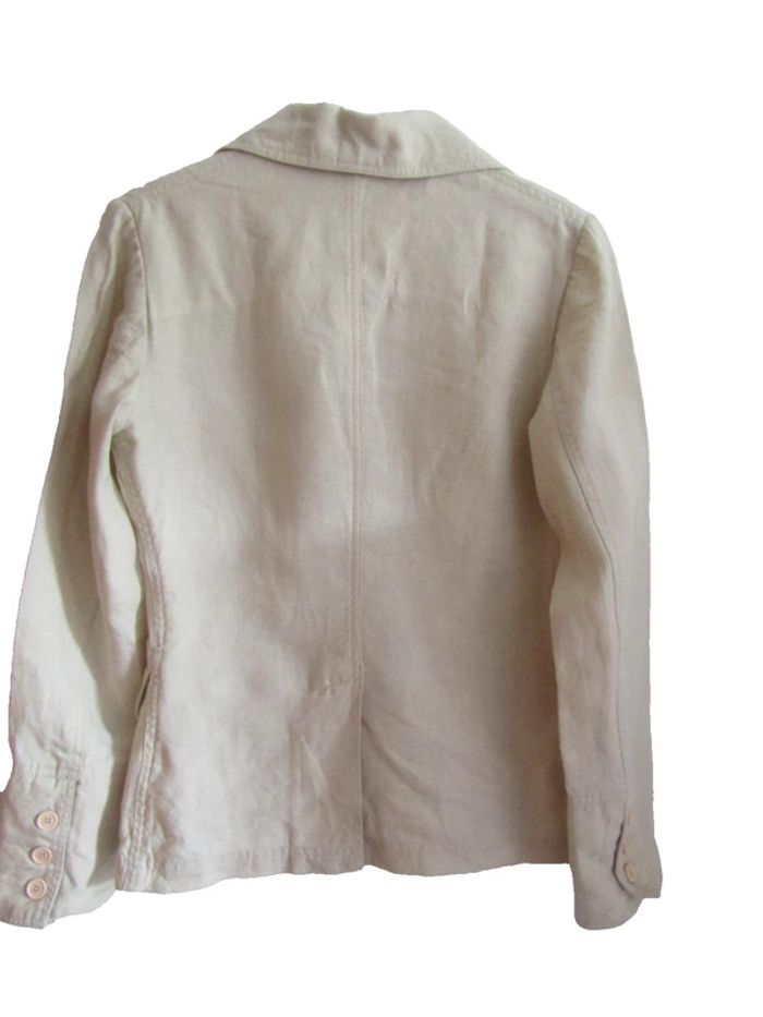veste d'été blazer en 100% lin non doublée couleur lin marque yumi mazao taille indiquée 1 =36/38 - photo numéro 4