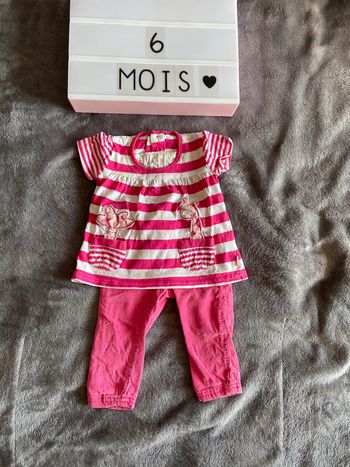Lot t-shirt manches courtes + pantalon, Kiabi, 6 mois