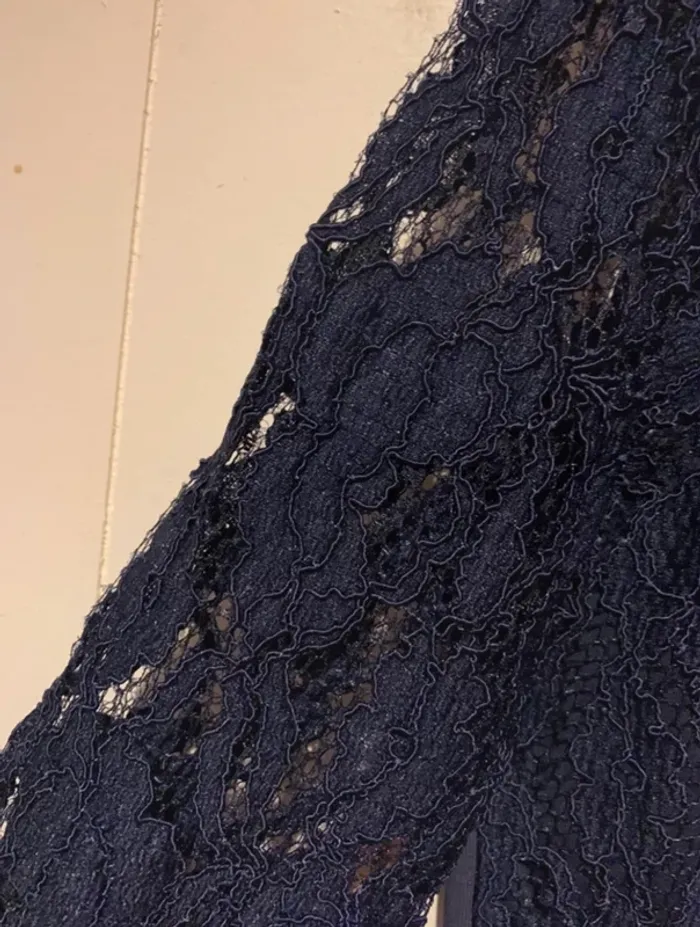 Sweat en dentelle bleu marine – H&M – Taille S - photo numéro 4