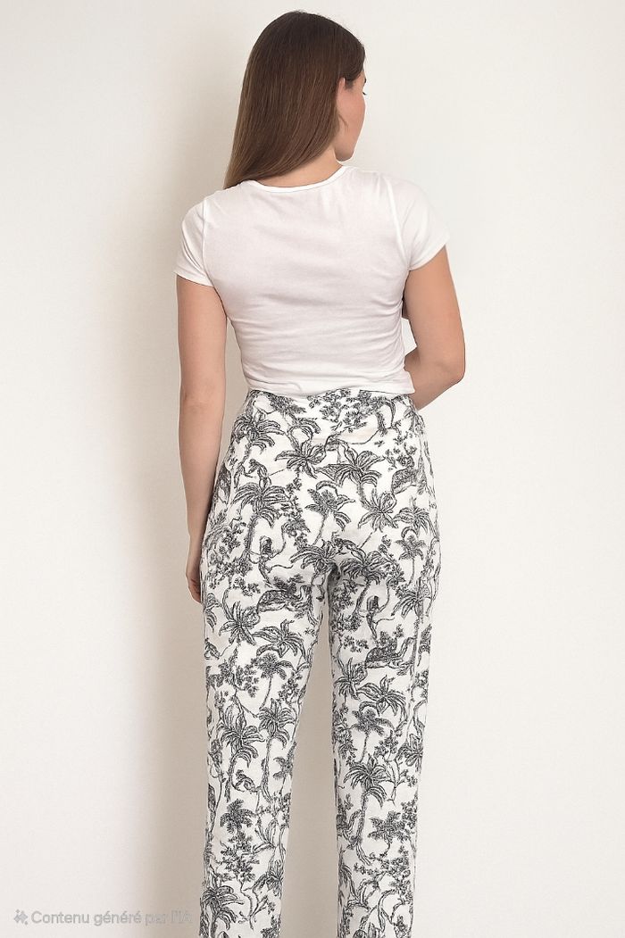 Pantalon taille M ( 38 ) fluide Primark, motif palmiers, neuf avec étiquette - photo numéro 2