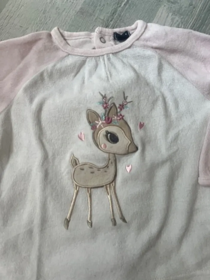 Pyjama 2 pièces« petit faon » rose 18 mois Kiabi - photo numéro 2