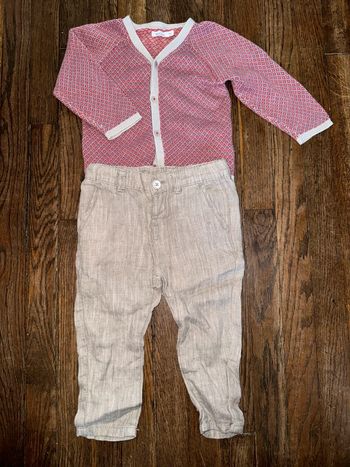 Gilet Bout’chou et pantalon lin fagottino  18 mois