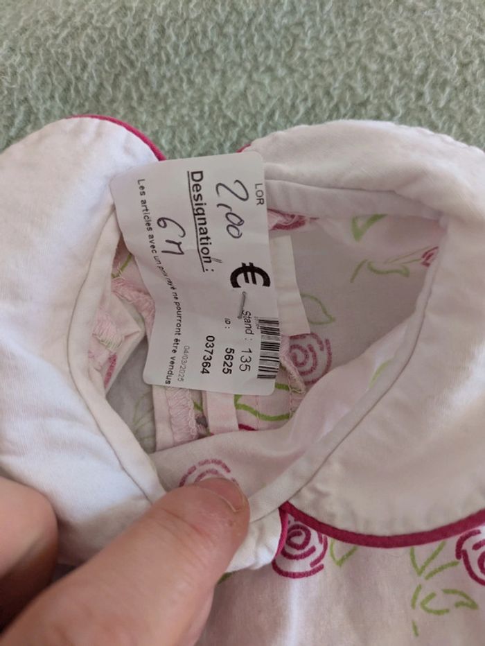 Robe fleurie blanche et rose 6 mois - photo numéro 2