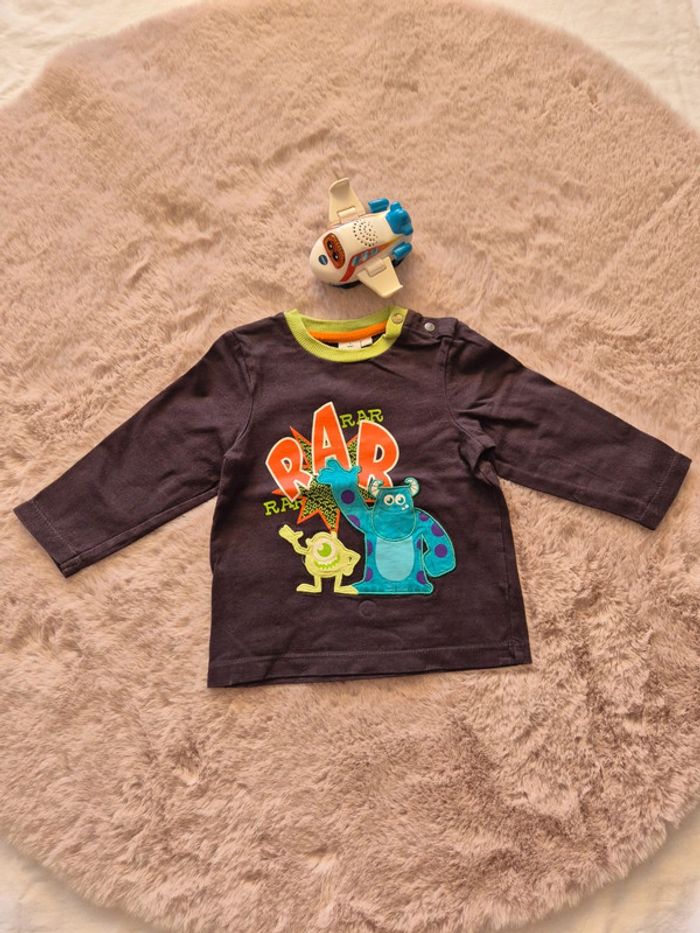 T-shirt marron monstre et compagnie 12 mois