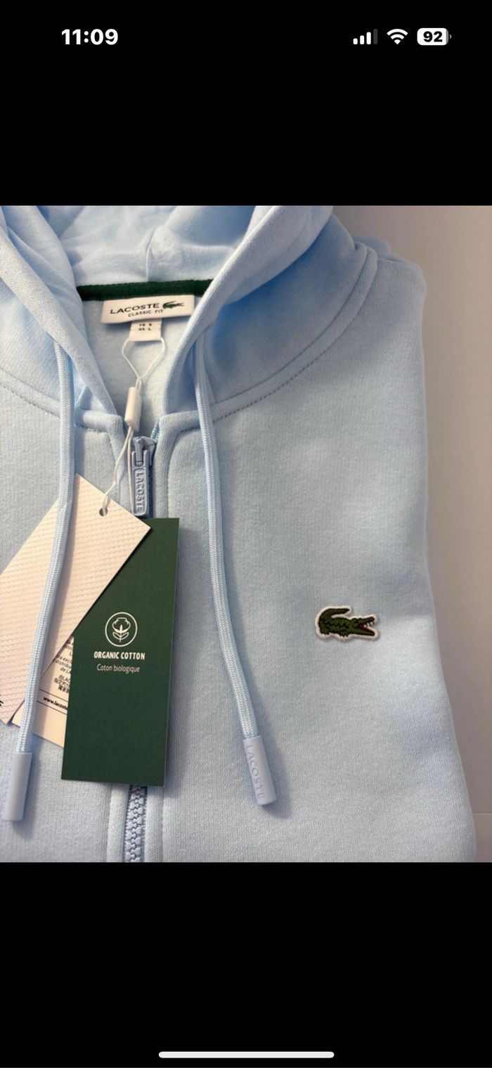 Sweat zip à capuche Lacoste neuf avec étiquette - photo numéro 2