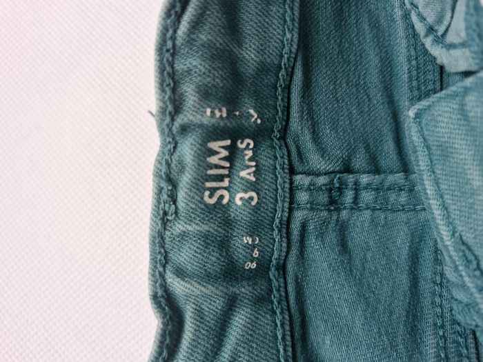 Jeans slim 3 ans Kiabi Vert canard délavé - photo numéro 3