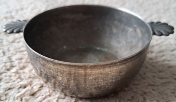 🍽 Petite coupelle en métal argenté – 3 Suisses