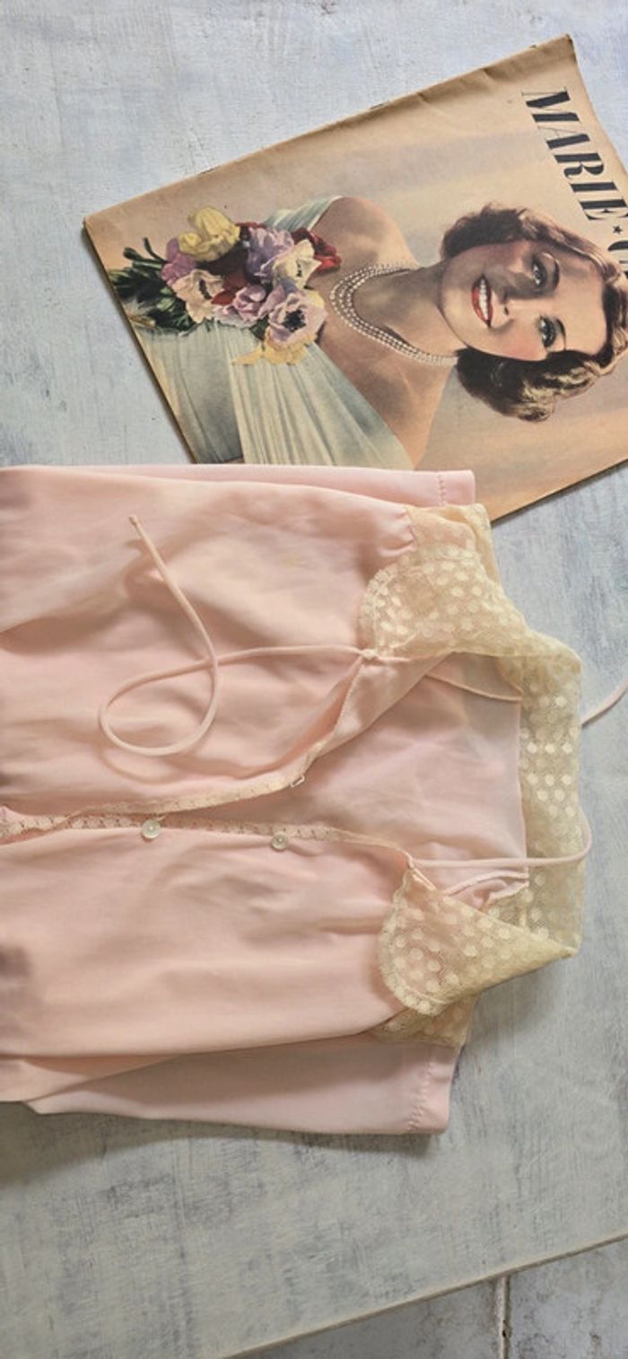 Charmante Tunique Vintage Dentelle & Rose Poudré - photo numéro 12