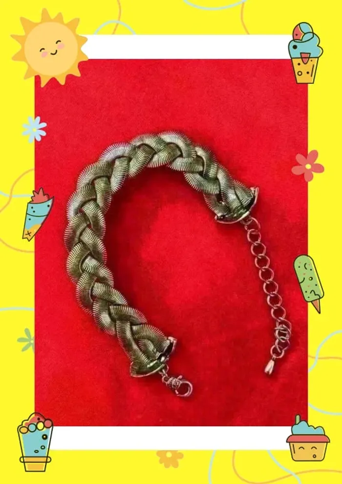 Bracelet argenté vert - photo numéro 4
