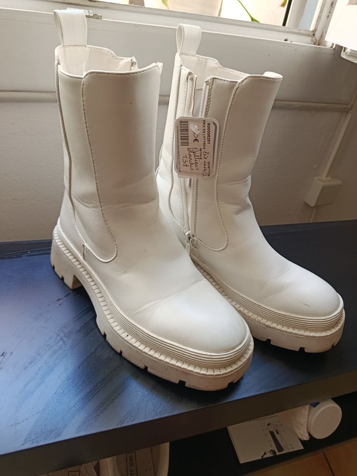 Bottines blanches - pointure 37 - photo numéro 4