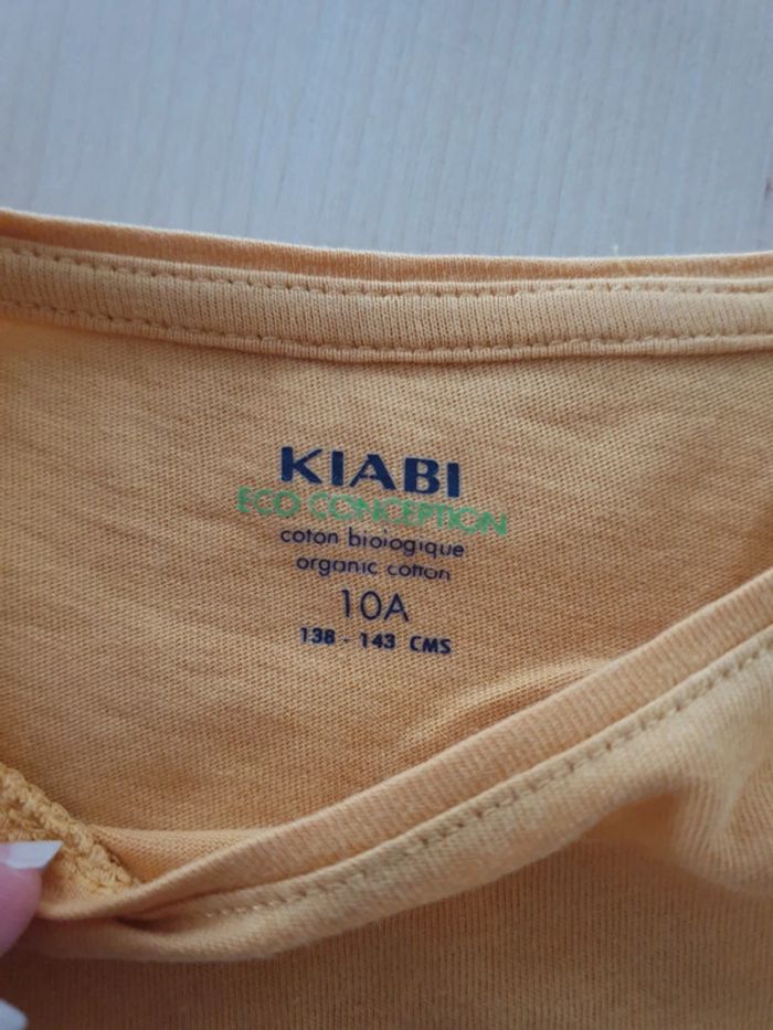 T-shirt fille 10 ans jaune chat - photo numéro 2